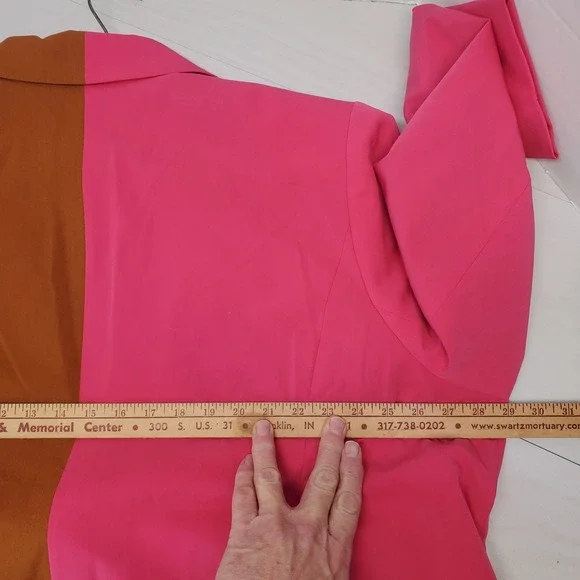 ELOQUII Colorblock Blazer Jacket Pink Brown Two Tone Oversized Womens Size 26